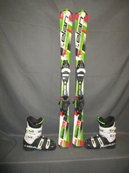 Juniorské lyže ELAN RC RACE 120cm + Lyžáky 24,5cm, SUPER STAV