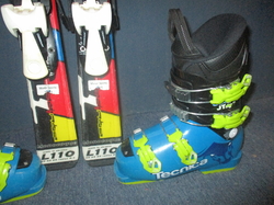 SALOMON EQUIPE 110cm + Lyžáky 22,5cm 