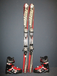 Juniorské lyže ELAN CHAMP 130cm + Lyžáky 25,5cm, VÝBORNÝ STAV