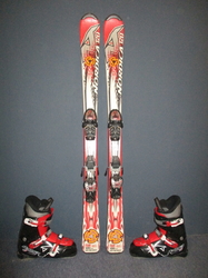 Juniorské lyže NORDICA TEAM 120cm + Lyžáky 24,5cm, VÝBORNÝ STAV