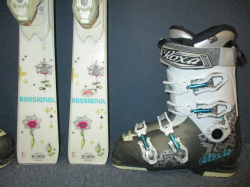 ROSSIGNOL DIVA 130cm + Lyžáky 25,5cm
