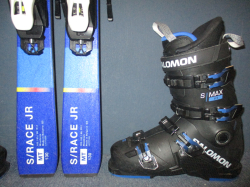 SALOMON S/RACE MT 130cm + Lyžáky 26,5cm