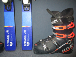 SALOMON S/RACE MT 140cm + Lyžáky 27,5cm