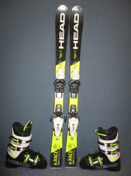 Dětské lyže HEAD E.RACE TEAM 110cm + Lyžáky 23,5cm, VÝBORNÝ STAV