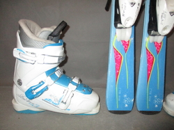 Juniorské lyže HEAD MYA 117cm + Lyžáky 23,5cm, VÝBORNÝ STAV
