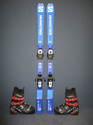 Juniorské lyže SALOMON S/RACE MT 140cm + Lyžáky 27cm, VÝBORNÝ STAV