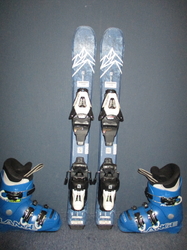 Dětské lyže SALOMON QST MAX 70cm + Lyžáky 17,5cm, SUPER STAV