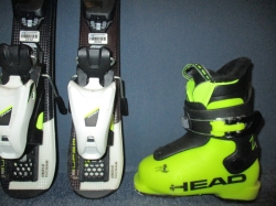 HEAD SUPERSHAPE TEAM 67cm + Lyžáky 15,5cm