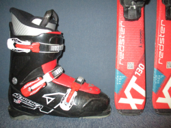 Juniorské lyže ATOMIC REDSTER XT 130cm + Lyžáky 25,5cm, SUPER STAV
