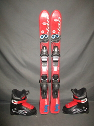 Dětské lyže ELAN SPIDY 90cm + Lyžáky 18,5cm, VÝBORNÝ STAV