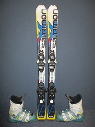 Dětské lyže SALOMON X RACE 110cm + Lyžáky 22cm, VÝBORNÝ STAV