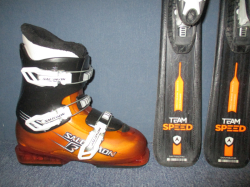 Dětské lyže DYNASTAR TEAM SPEED 110cm + Lyžáky 23cm, SUPER STAV