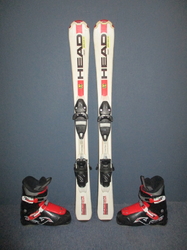 Dětské lyže HEAD SUPERSHAPE 107cm + Lyžáky 22,5cm, SUPER STAV