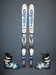 Dětské lyže HEAD SUPERSHAPE 107cm + Lyžáky 22cm, VÝBORNÝ STAV