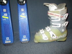 SALOMON S/RACE MT 140cm + Lyžáky 25,5cm 