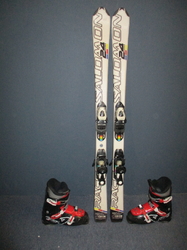 Juniorské lyže SALOMON RACE 24HRS 130cm + Lyžáky 26,5cm, VÝBORNÝ STAV