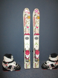 Dětské lyže ROSSIGNOL PRINCESS 80cm + Lyžáky 19,5cm, VÝBORNÝ STAV