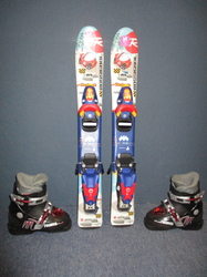 Dětské lyže ROSSIGNOL ROBOT 67cm + Lyžáky 16cm, VÝBORNÝ STAV