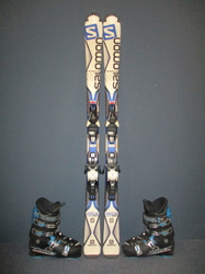 Carvingové lyže SALOMON FOCUS X-DRIVE 150cm + Lyžáky 27cm, VÝBORNÝ STAV