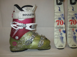 Juniorské lyže ROSSIGNOL BANDIT 130cm + Lyžáky 24,5cm, VÝBORNÝ STAV