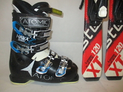 Juniorské lyže ATOMIC REDSTER XT 120cm + Lyžáky 24,5cm, SUPER STAV