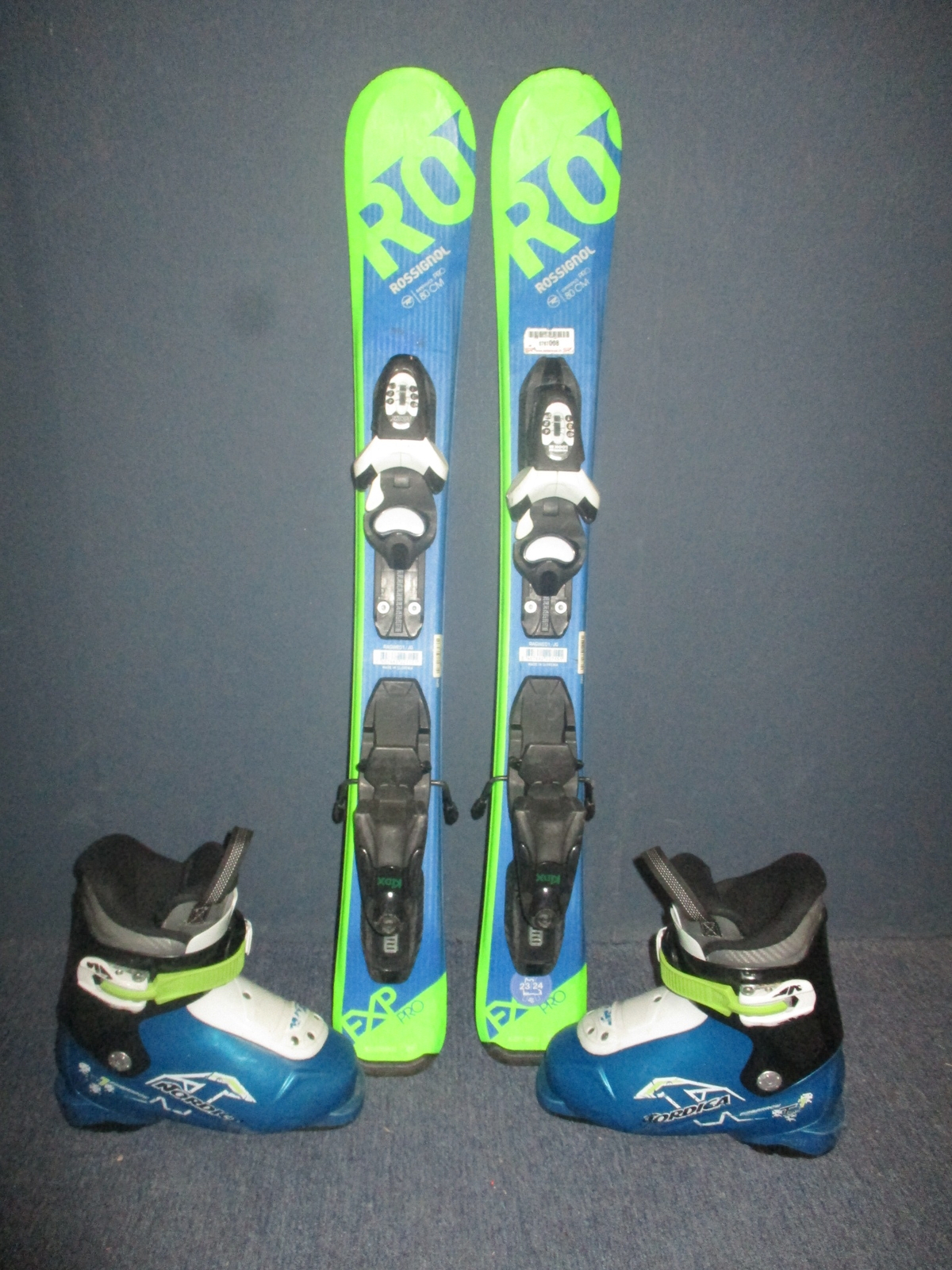 ROSSIGNOL EXP PRO 80cm + Lyžáky 18,5cm 