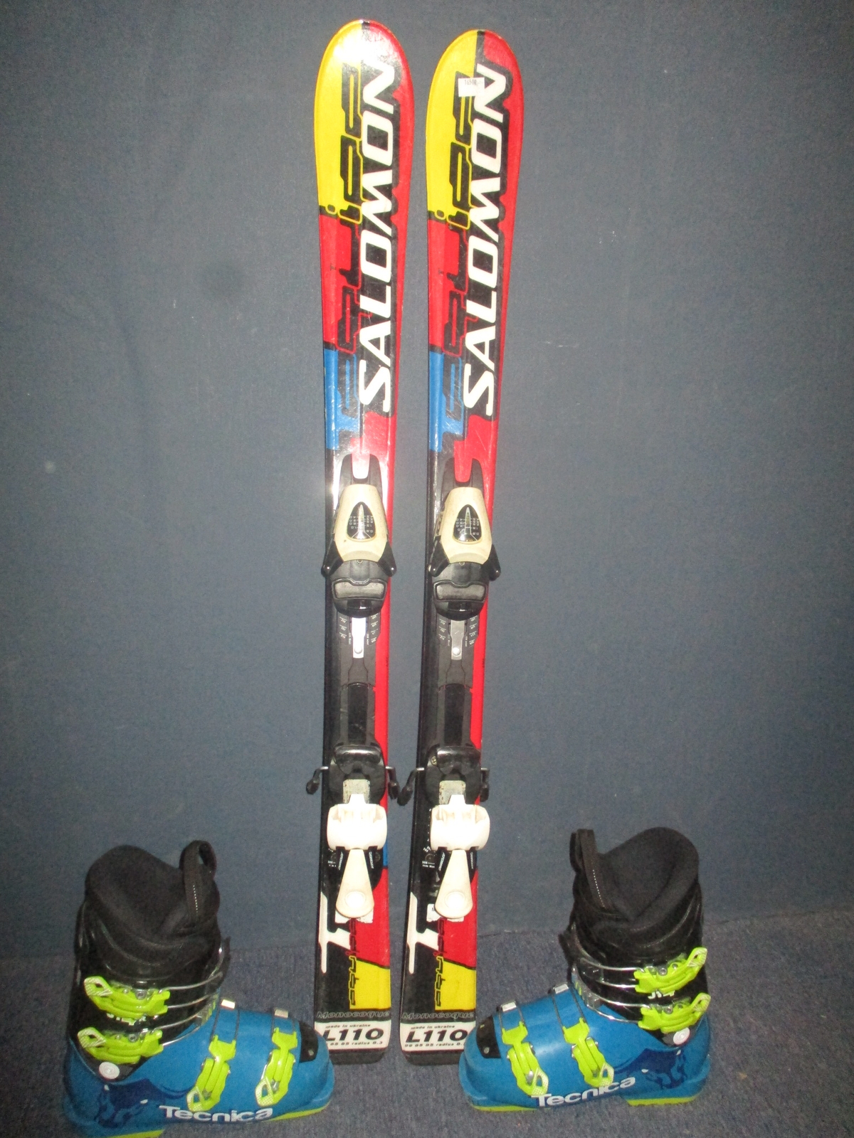 SALOMON EQUIPE 110cm + Lyžáky 22,5cm 