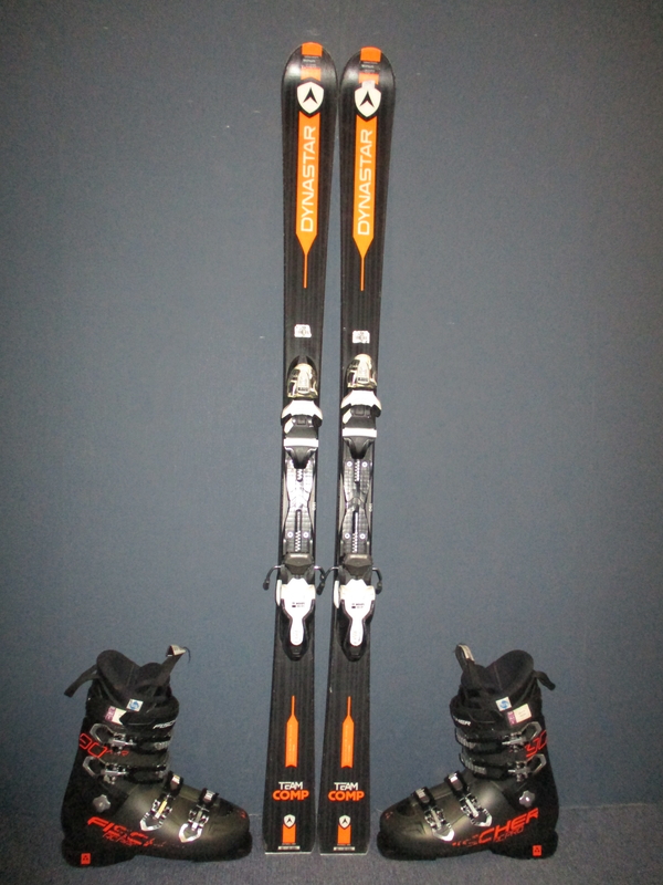 Juniorské lyže DYNASTAR TEAM COMP 150cm + Lyžáky 28,5cm, VÝBORNÝ STAV