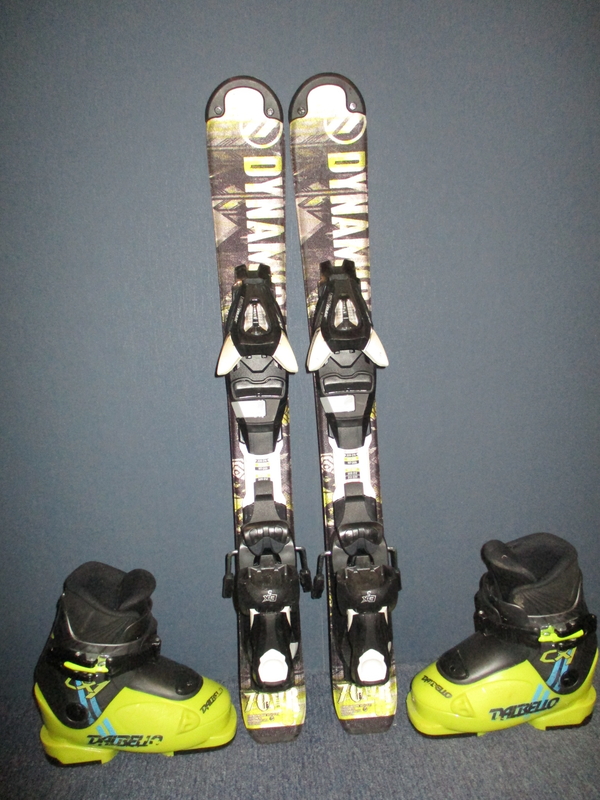 Dětské lyže DYNAMIC VR 07 70cm + Lyžáky 16,5cm, VÝBORNÝ STAV