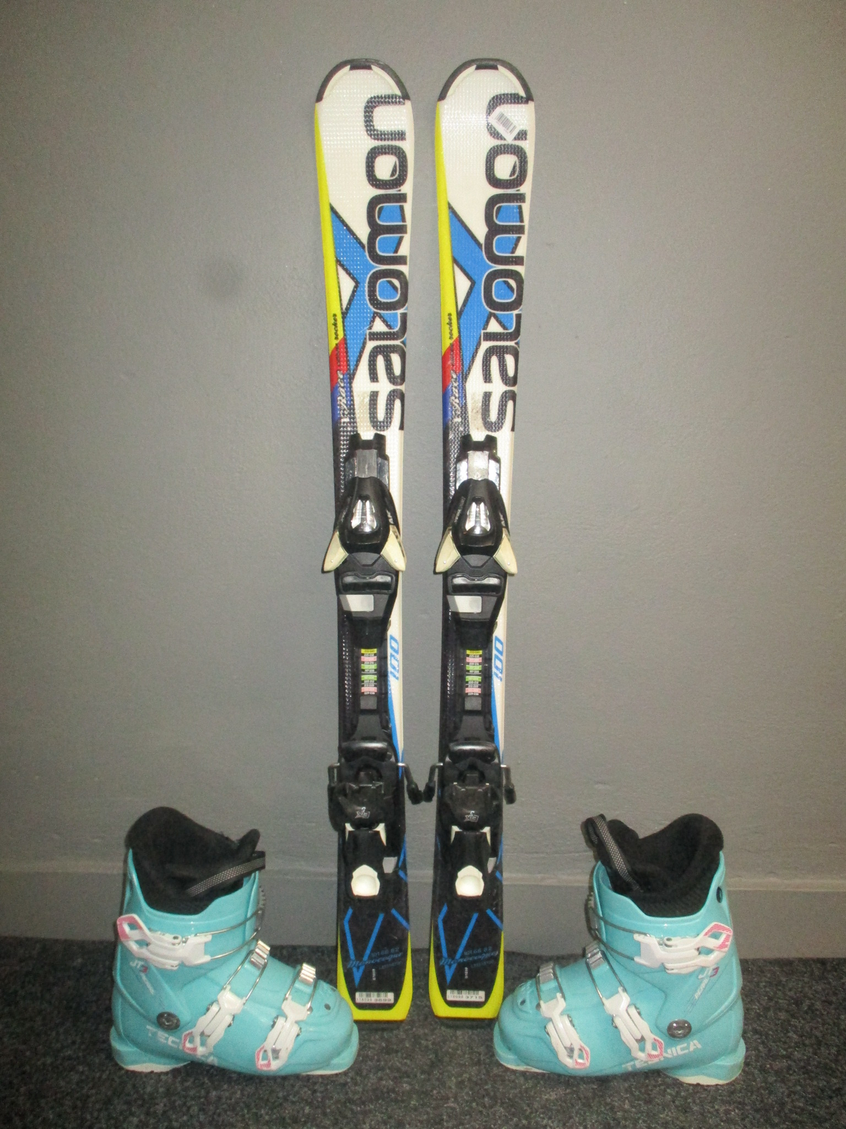 SALOMON X-RACE 100cm + Lyžáky 21,5cm